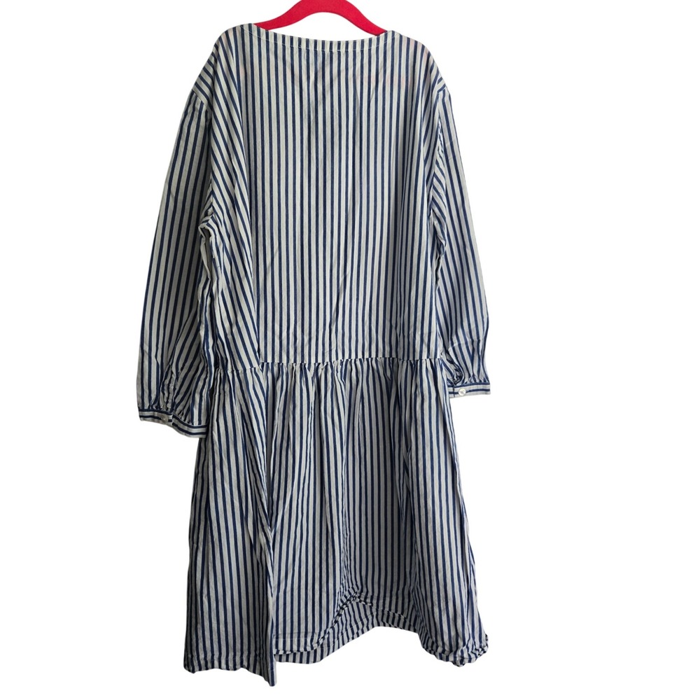 Draper James Womens Striped Ruffle Dress Blue White Size S - Picture 4 of 5